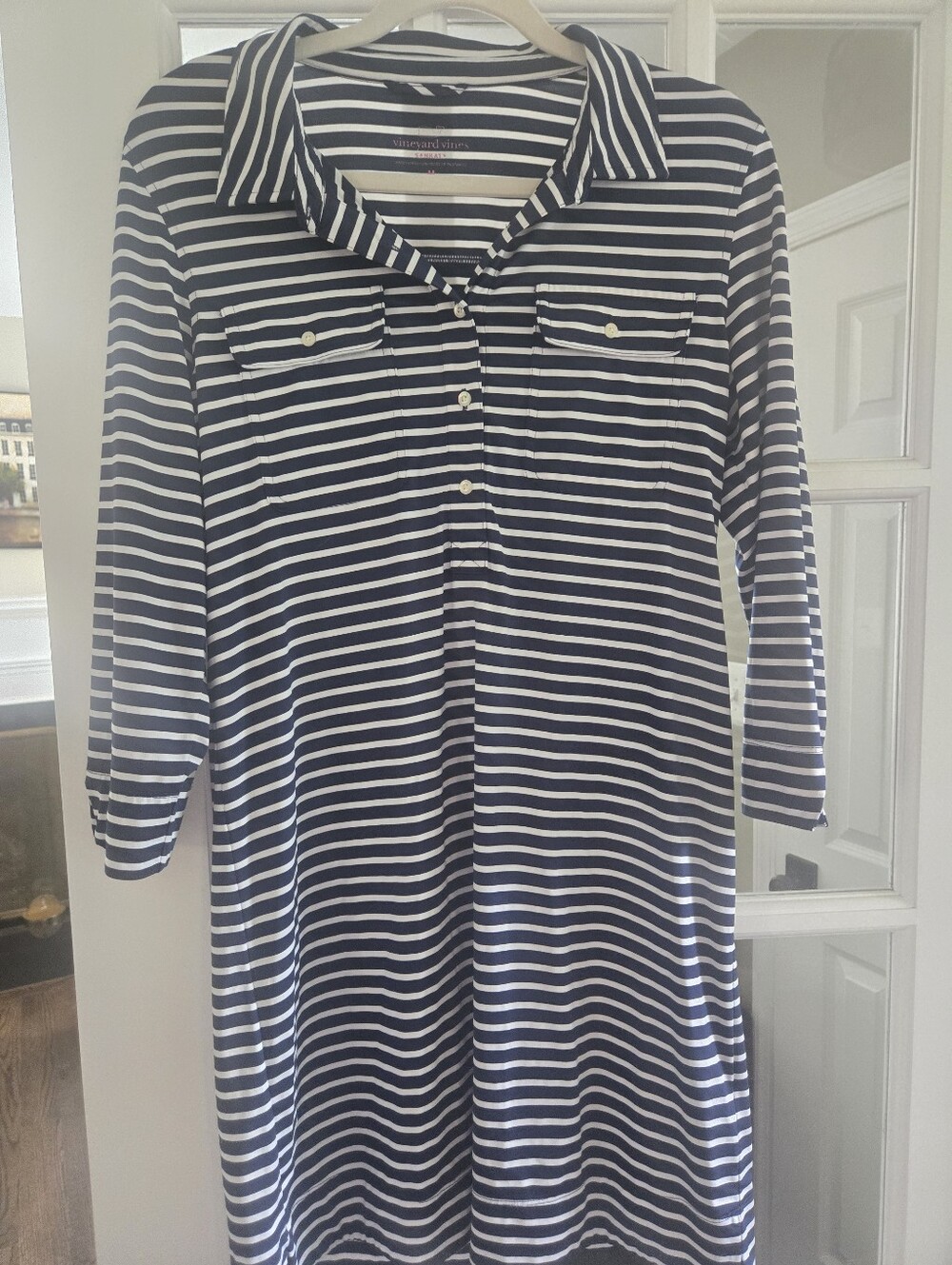 Vineyard Vines Sankaty Striped Performance Shirt Dress (Size Medium)